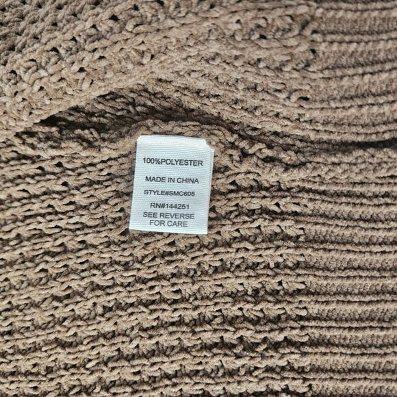 MOON & MADISON Sz M Brown Crop Reversible Knit Sweater NWT Cardigan Long Sleeve - Picture 7 of 7